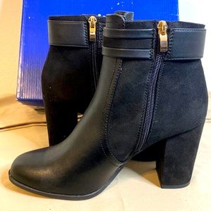 Limelight Sasha Black Leather Suede booties